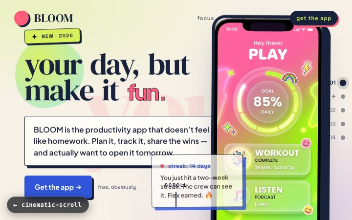 Bloom — Playful product story